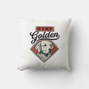 Almofada Fique Dourado Retriever Vintage Cão Desenho Vetori