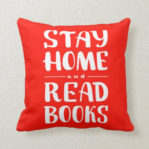 Almofada Fique em casa e leia os livros