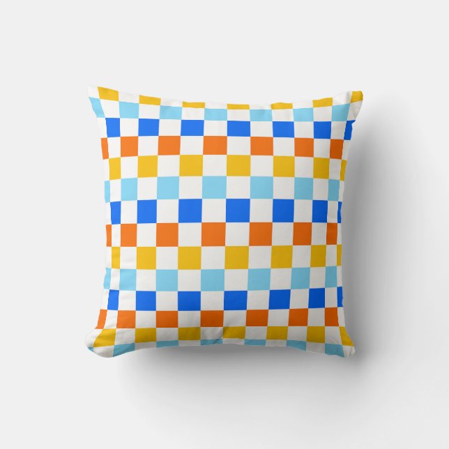 Almofada Fire and ice checkerboard pattern (Frente)