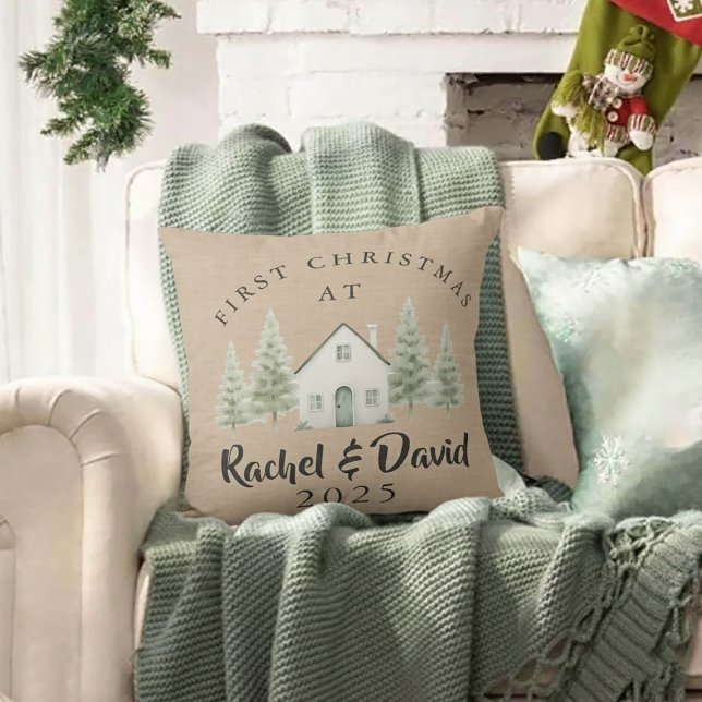 Almofada  First Christmas at New Home Pillow  (Criador carregado)