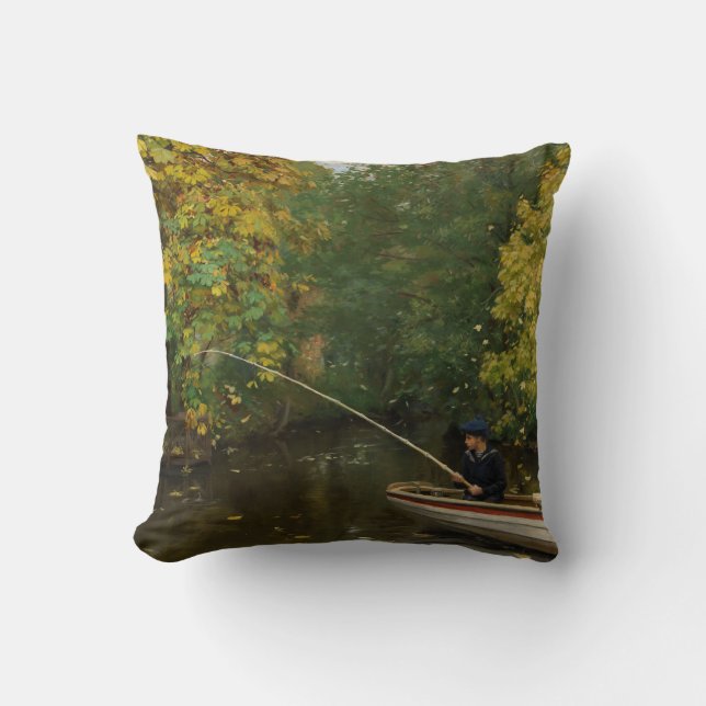 Almofada Fisheries Boy (por Hans Andersen Brendekilde) (Frente)