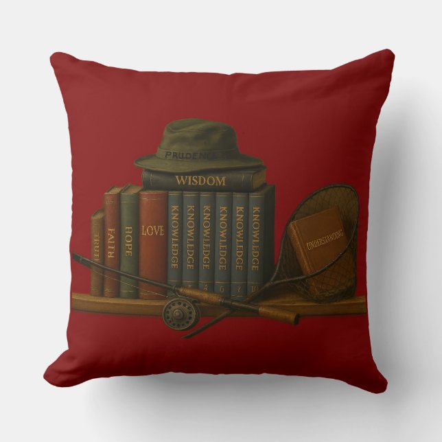 Almofada Fishing for Understanding Throw Pillow (Frente)