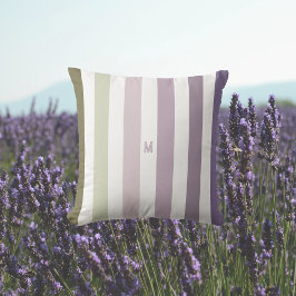Almofada Fita de campo de Lavanda e monograma personalizado