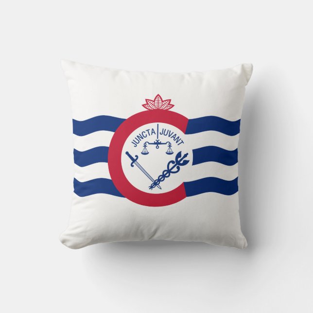 Almofada Flag of Cincinnati, Ohio Throw Pillow (Frente)