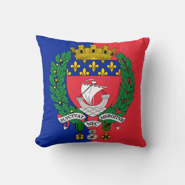 Almofada Flag of Paris, France Throw Pillow (Frente)