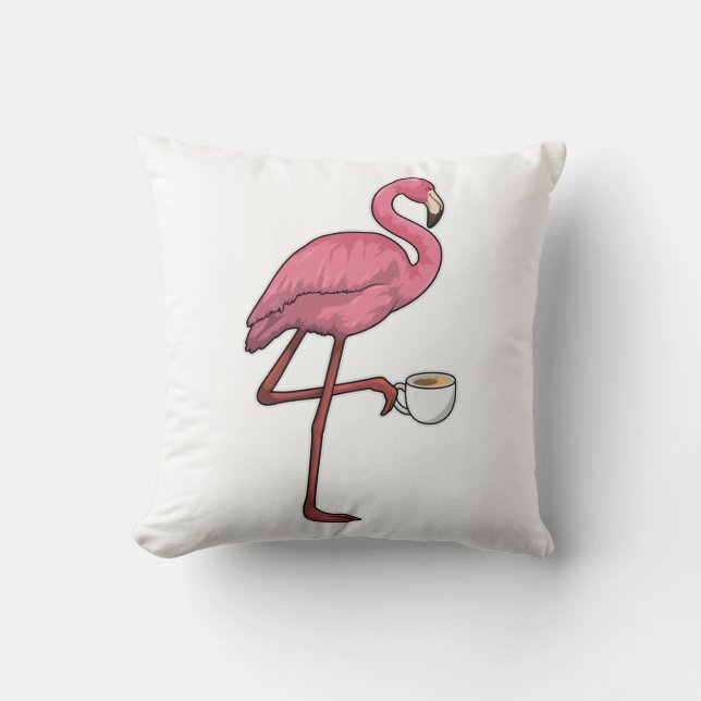 Almofada Flamingo com Taça de Café (Frente)