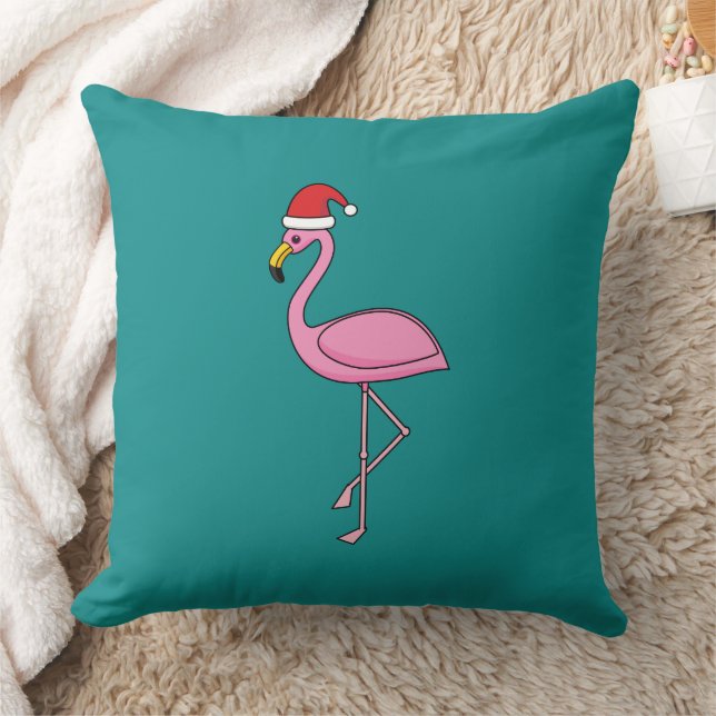 Almofada Flamingo de Natal com Santa Hat (Cobertor)
