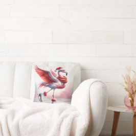 Almofada Flamingo De Natal Em Skates