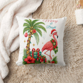 Almofada Flamingo de Natal Tropical