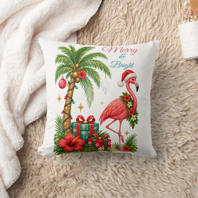 Almofada Flamingo de Natal Tropical (Cobertor)