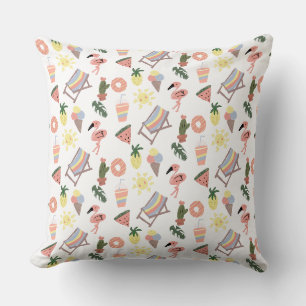 Almofada Flamingo de Verão Desenhos à Mão