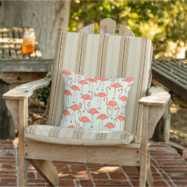 Almofada Flamingo Desenhado à Mão Retro | Coral de Padrão T