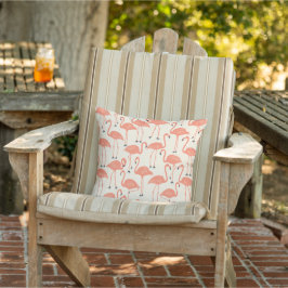 Almofada Flamingo Desenhado à Mão Retro | Padrão Tropical R