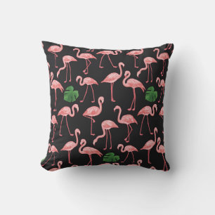 Almofada Flamingo Elegance: Fusão de Monstera Vintage.
