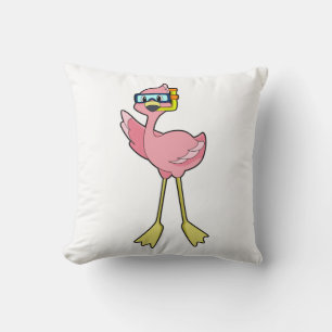 Almofada Flamingo em mergulho com Snorkel