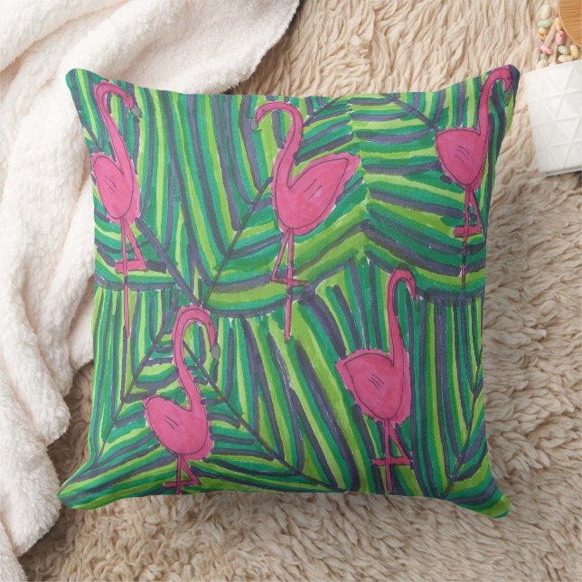 Almofada Flamingo Jungle Vibe (Cobertor)