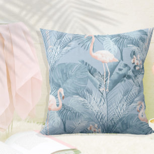 Almofada Flamingo Orchid Padrão Tropical Blue ID868