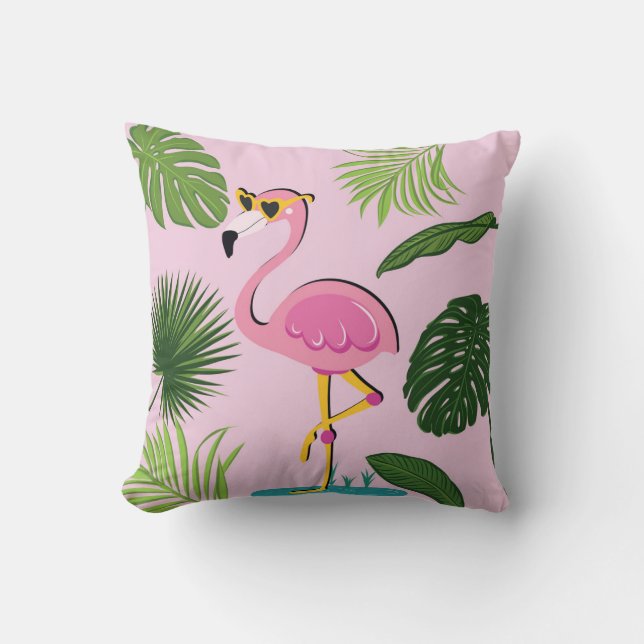 Almofada Flamingo Palm Sai Design Tropical (Frente)