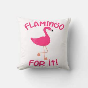 Almofada Flamingo Para Ti Slogan De Pássaros Tropicais Rosa