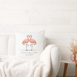 Almofada Flamingo Personalizado X Anos Juntos Aniversário