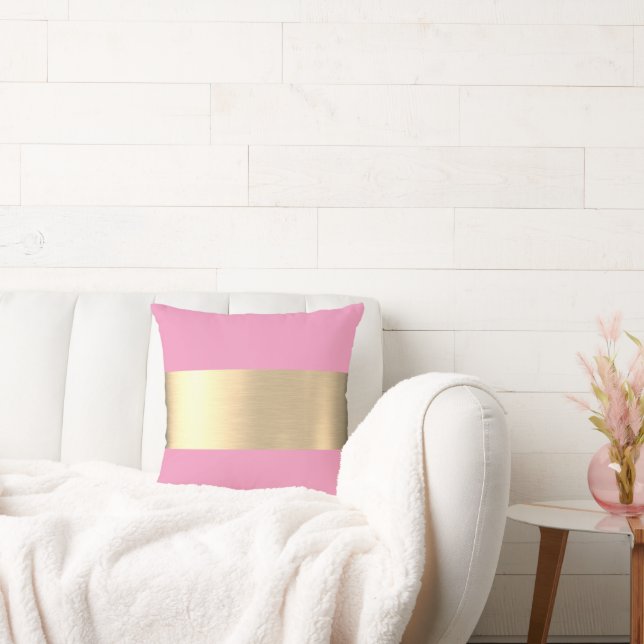 Almofada Flamingo Pink Gold Foil Russo Faux (Sofá)