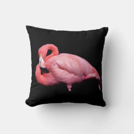 Almofada Flamingo Rosa em Preto
