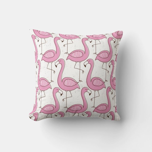 Almofada Flamingo sem costura, vintage exotic design  (Frente)