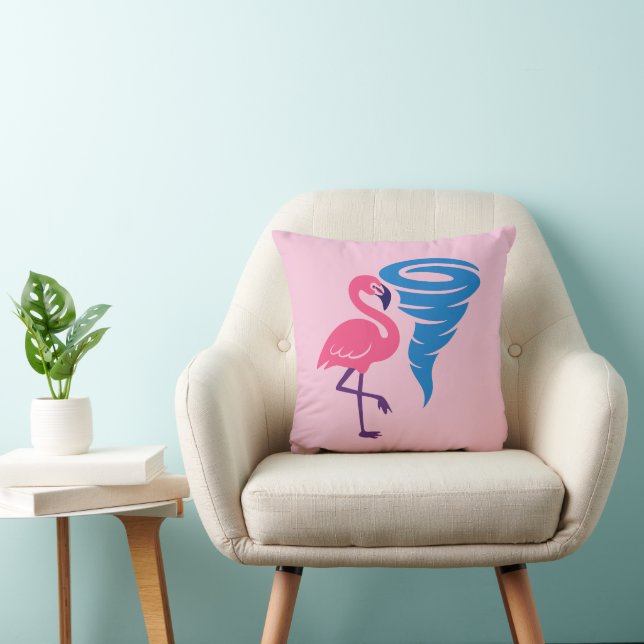 Almofada Flamingo Tornado Bold Modern Graphic Art (Cadeira)