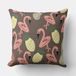 Almofada Flamingos Abacaxis Desenhos à Mão