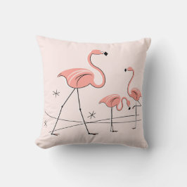 Almofada Flamingos Cor-de-Rosa Trio 2, quadrado atrás