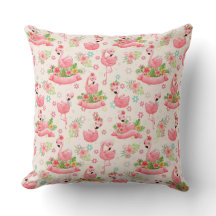 flamingos e flores tropicais