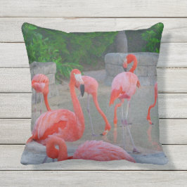 Almofada Flamingos Watercolor, cor-de-rosa, na Flórida
