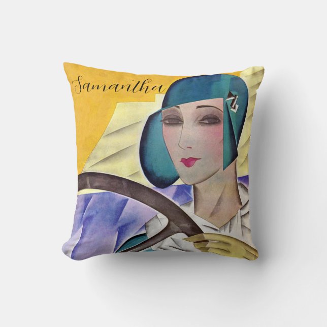 Almofada Flapper no Chapéu Roxo (PERSONALIZAR) (Frente)