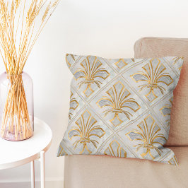 Almofada Fleur-de-lis Art Deco - pérola e ouro