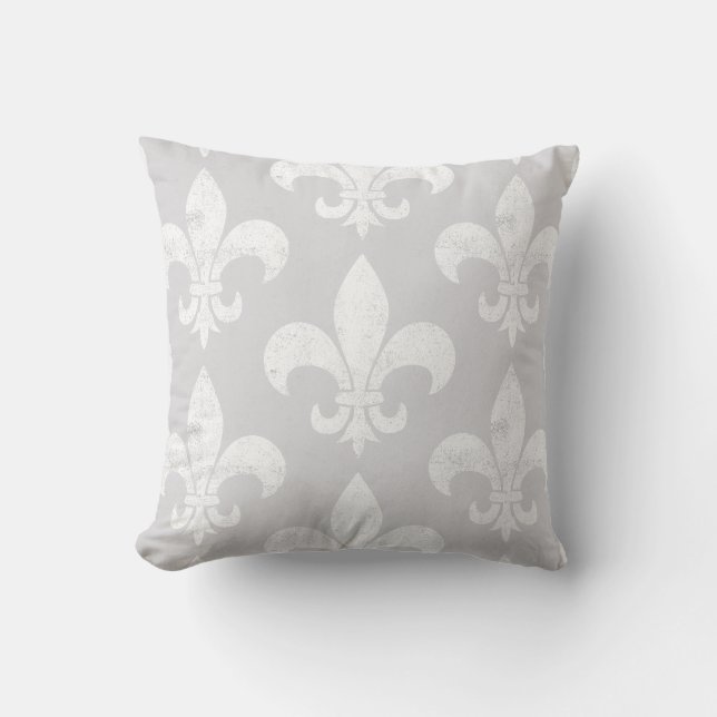 Almofada Fleur de Lis, Neutro, Moluto e Elegante (Frente)