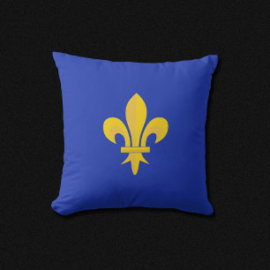 Almofada Fleur de Lis no Travesseiro Real Azul