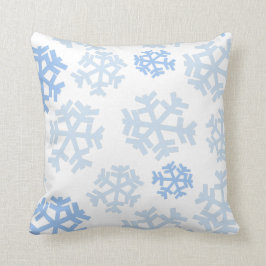 Almofada Floco de neve azul e branco