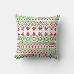 Almofada Floco de neve decorativo de Natal sem costura