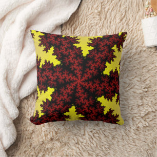 Almofada Floco de neve vermelho e amarelo
