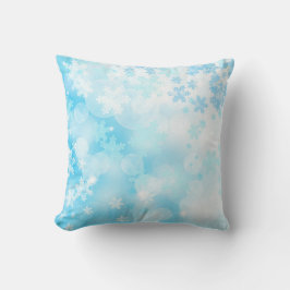 Almofada Flocos de Neve Azul Gelo