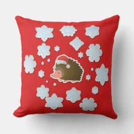 Almofada Flocos de neve bonitos de chapéu de Natal Santa Ha