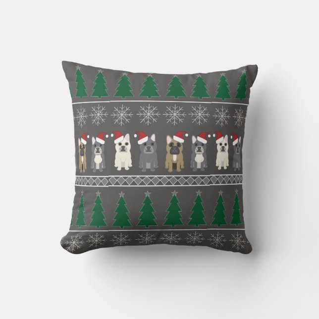 Almofada Flocos de Neve de Natal, Cachorro do Papai Noel, Á (Frente)