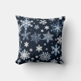 Almofada Flocos de neve Design azul-de-inverno