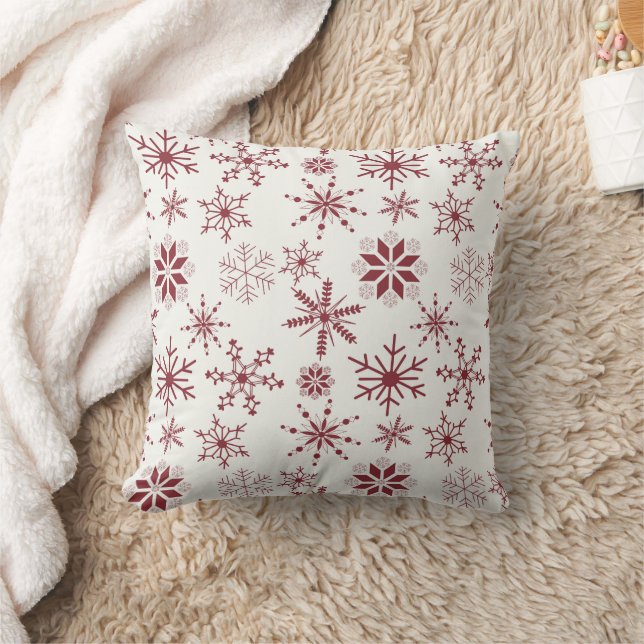 Almofada Flocos de Neve Frost & Flourish – Carmesim (Cobertor)