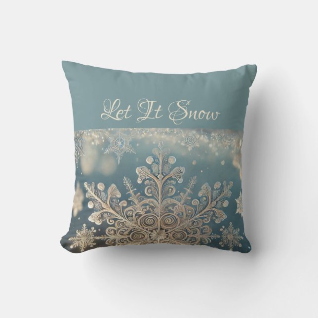 Almofada Flocos de neve / Lace / Deixar nevar (Frente)