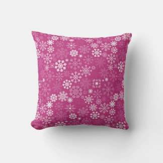 Almofada Flocos de neve magenta e branca - Natal