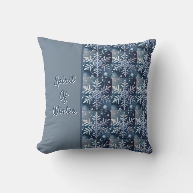 Almofada Flocos de neve Noite de inverno / Espírito De Inve (Frente)