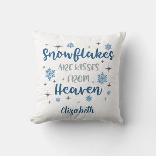 Almofada Flocos de Neve Personalizados São Beijos Brancos D