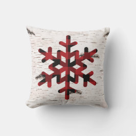 Almofada Flocos de neve russos de Xadrez de Buffalo Vermelh
