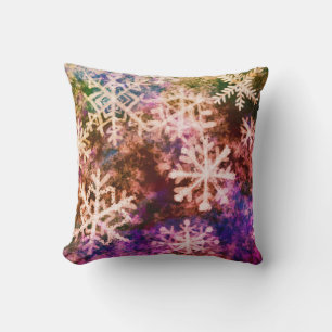Almofada Flocos de neve Travesseiro decorativo colorido